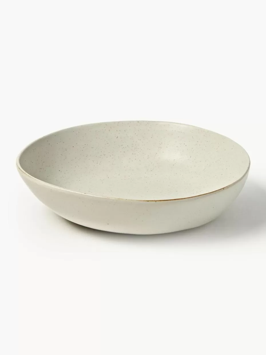 Weihnachtsgeschirr | Nordic Celebrations-ferm LIVING Schale Flow aus Steinzeug Off White, gesprenkelt