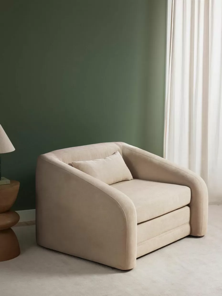 Sessel | Sofas-Westwing Collection Schlafsessel Eliot Webstoff Beige