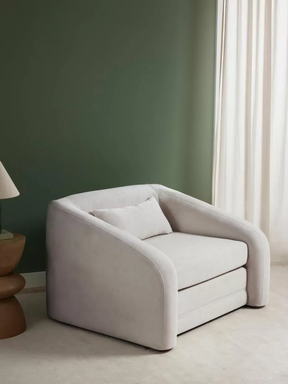 Sessel | Sofas-Westwing Collection Schlafsessel Eliot Webstoff Hellgrau