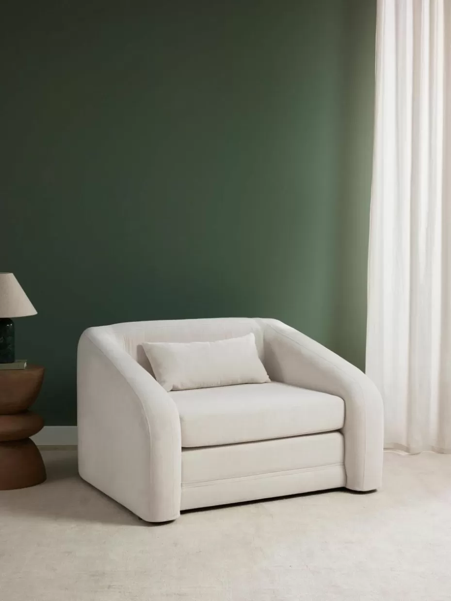 Sessel | Sofas-Westwing Collection Schlafsessel Eliot Webstoff Cremeweiß