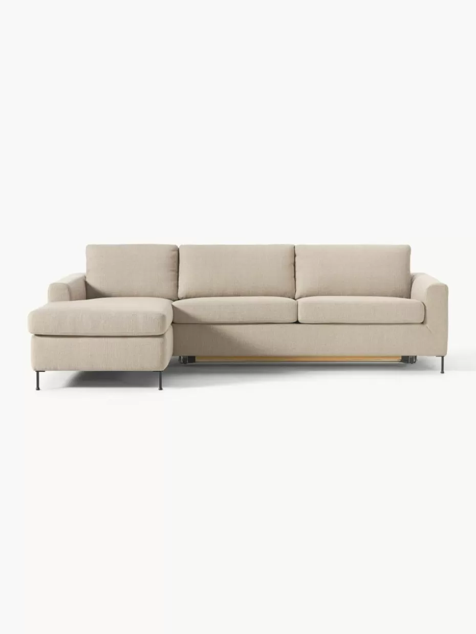 Sofas | Sofaserien-Westwing Collection Schlafsofa Cucita (3-Sitzer) mit Matratze Webstoff Beige