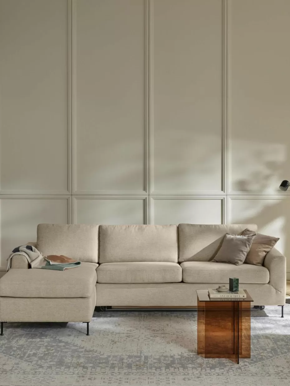 Sofas | Sofaserien-Westwing Collection Schlafsofa Cucita (3-Sitzer) mit Matratze Webstoff Beige