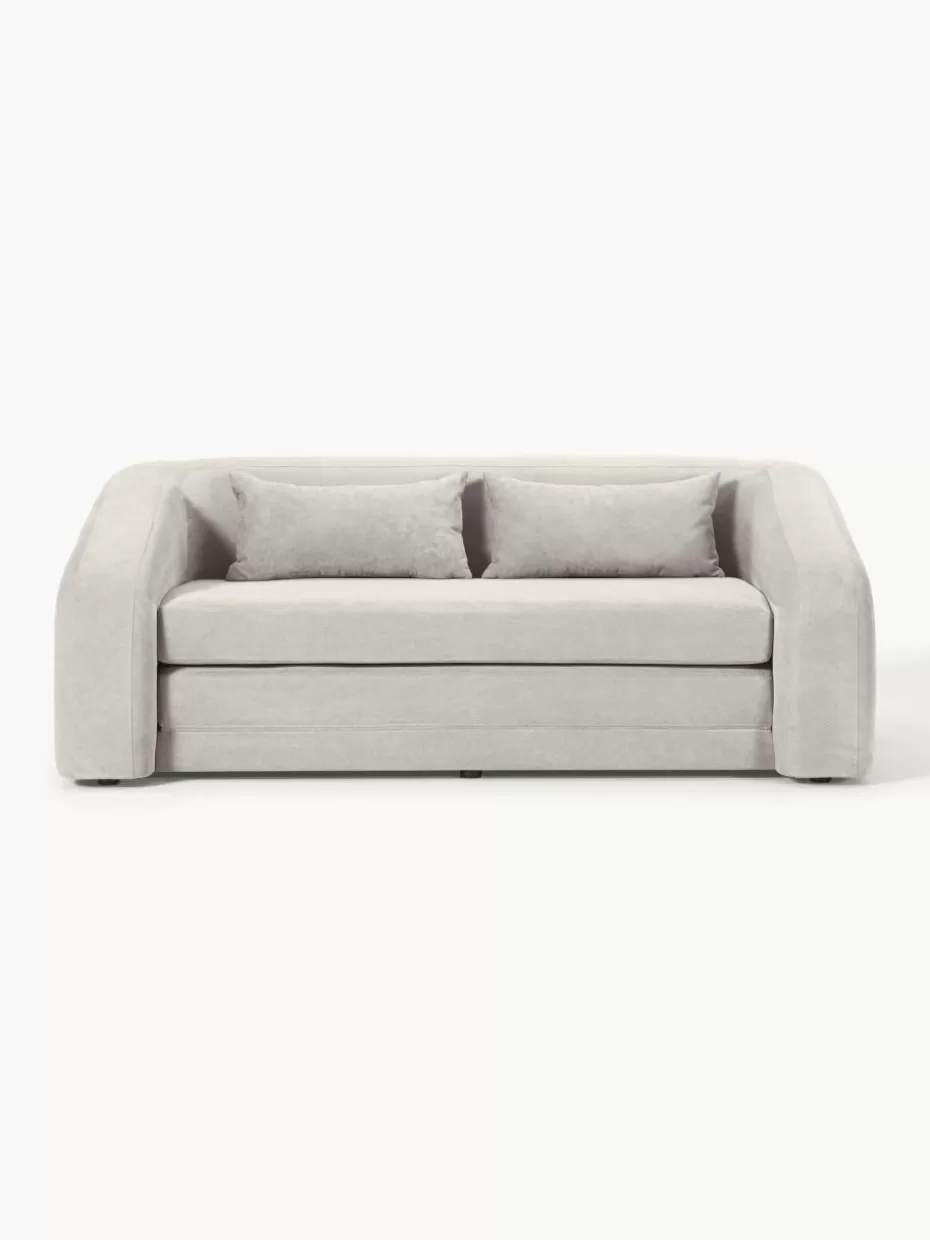 Sofas | Sofaserien-Westwing Collection Schlafsofa Eliot (2-Sitzer) Webstoff Hellgrau