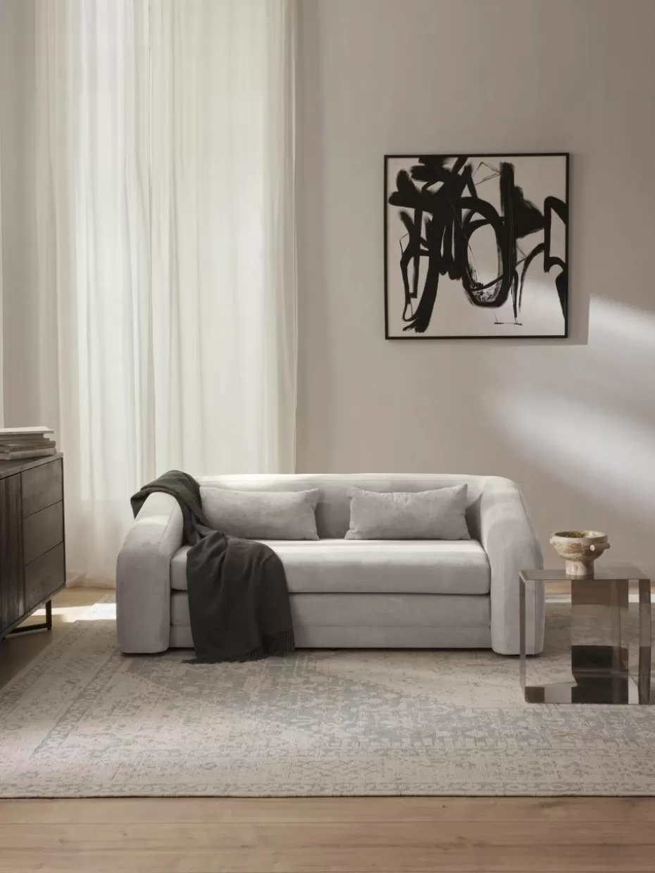 Sofas | Sofaserien-Westwing Collection Schlafsofa Eliot (2-Sitzer) Webstoff Hellgrau