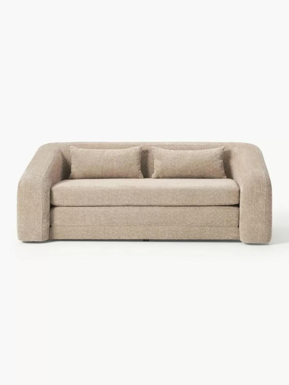 Sofas | Sofaserien-Westwing Collection Schlafsofa Eliot (2-Sitzer) aus Teddy-Bouclé Teddy-Bouclé Beige