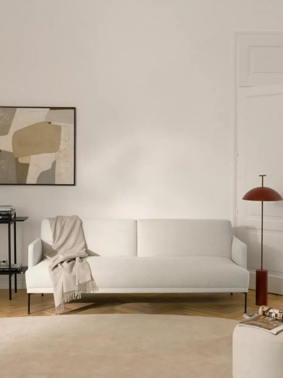 Sofaserien-Westwing Collection Schlafsofa Fluente (3-Sitzer) Webstoff Off White