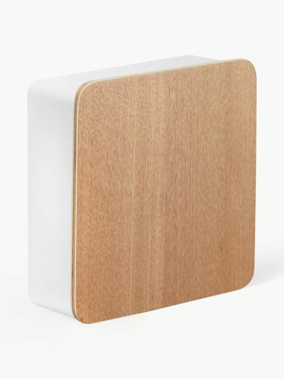 Garderoben-Yamazaki Schlüsselkästchen Rin mit magnetischer Rückseite Weiß, Helles Holz