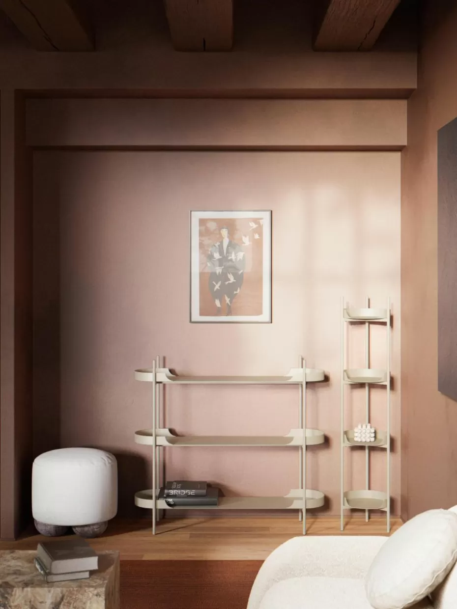 Regale-Westwing Collection Schmales Metall-Regal Taru Hellbeige, matt