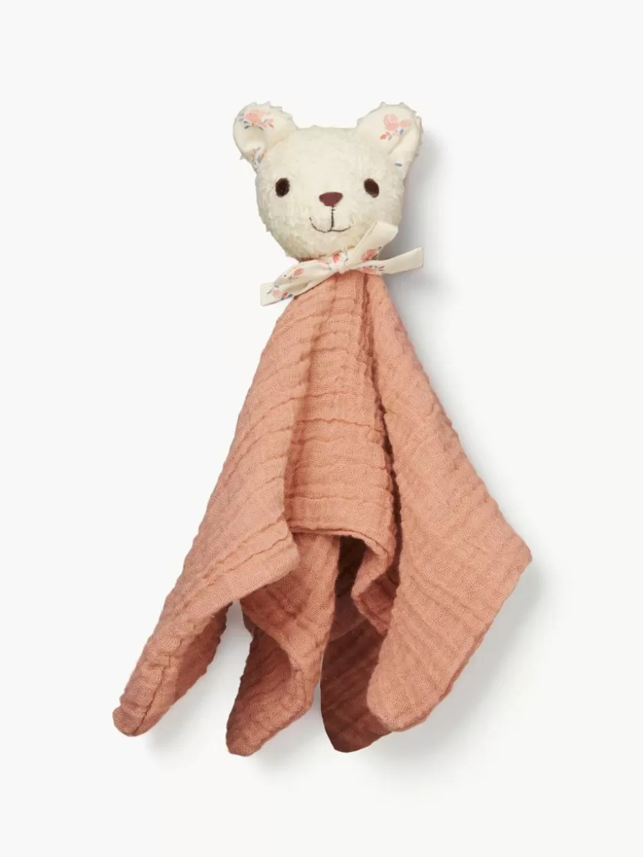 Spielzeug & Kuscheltiere-Cam Cam Copenhagen Schmusetuch Bear aus Bio-Baumwolle Peach, Off White