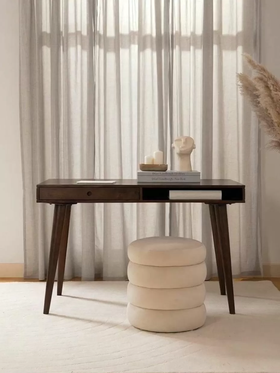 Schreibtische-Westwing Collection Schreibtisch Tova aus Massivholz mit Schublade Mangoholz