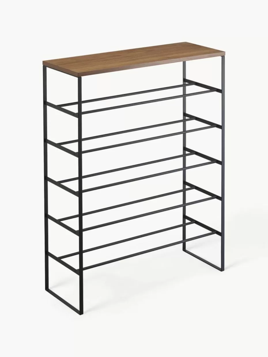 Schuhschränke & Schuhregale-Yamazaki Schuhregal Tower Schwarz, Dunkles Holz