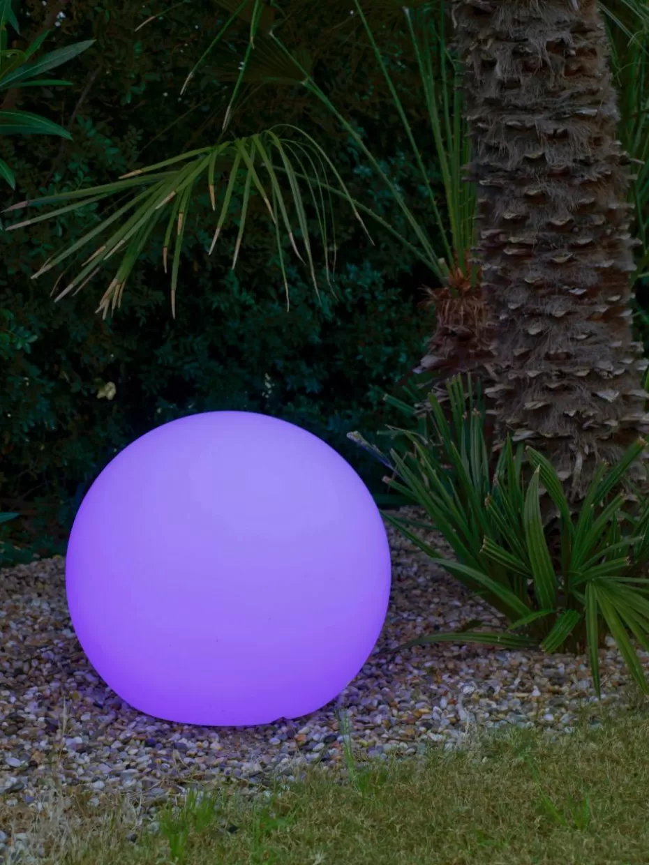 Wegeleuchten & Bodenleuchten | Solarleuchten-Westwing Schwimmende Solar-LED-Gartenleuchte Buly mit Farbwechsel und Fernbedienung, dimmbar Weiß