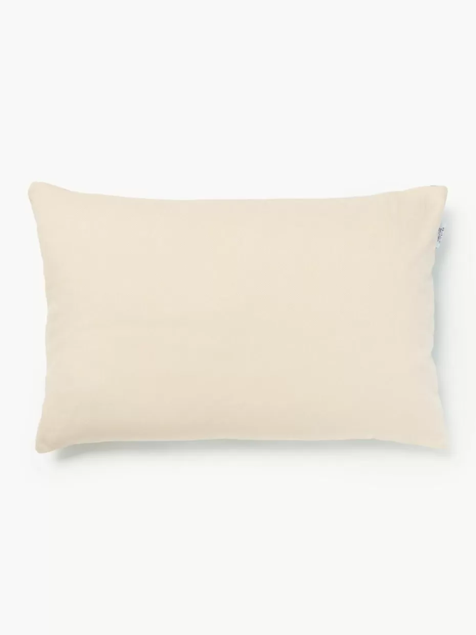 Dekokissen-Les Ottomans Seiden-Kissenhülle Silky mit abstraktem Muster Grün, Dunkelblau, Off White