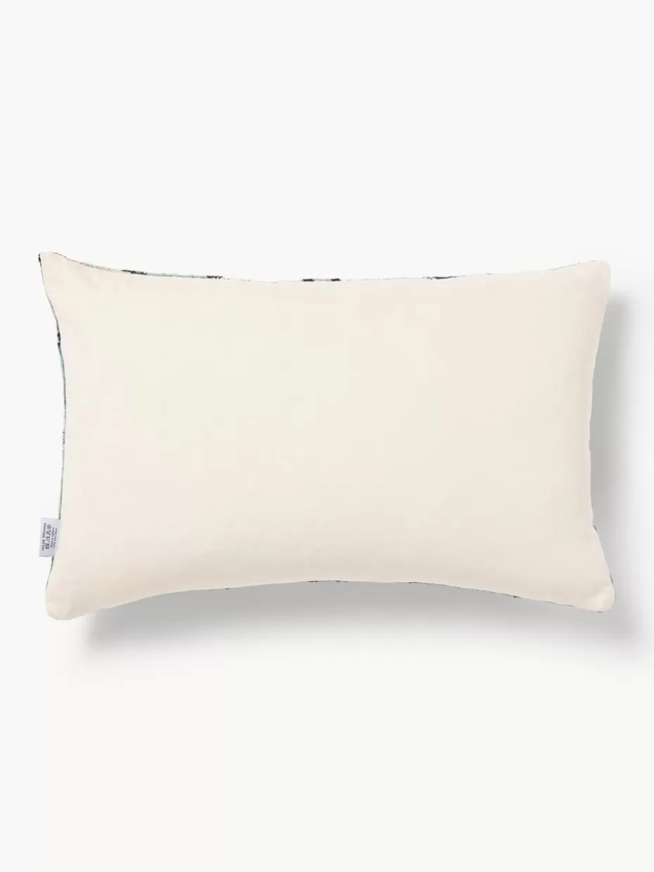 Dekokissen-Les Ottomans Seidensamt-Kissenhülle Velvety mit abstraktem Muster Dunkelgrün, Hellbeige, Schwarz