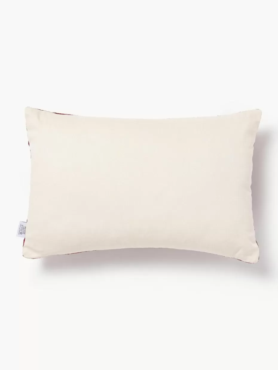 Dekokissen-Les Ottomans Seidensamt-Kissenhülle Velvety mit abstraktem Muster Rostrot, Beige