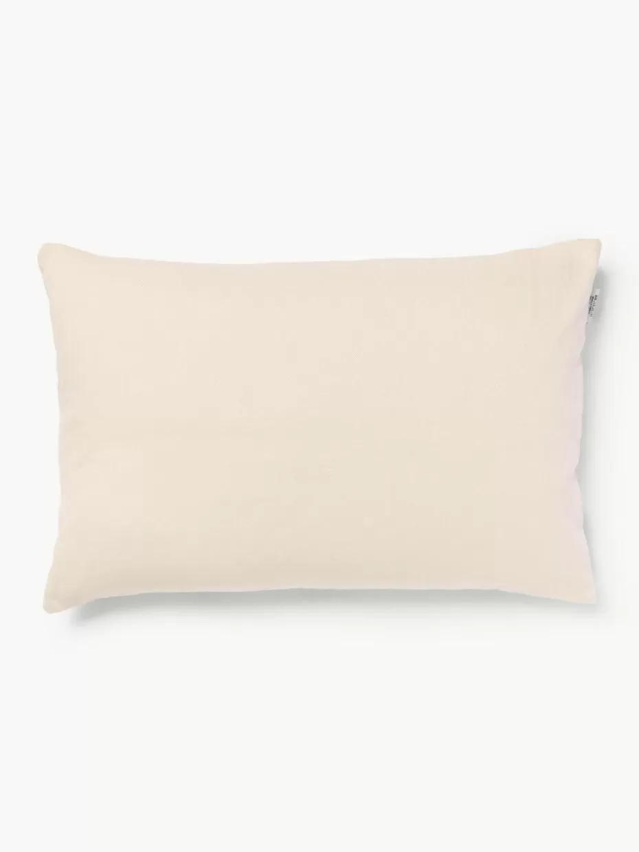 Dekokissen-Les Ottomans Seidensamt-Kissenhülle Velvety mit Zickzack-Muster Beige, Schwarz
