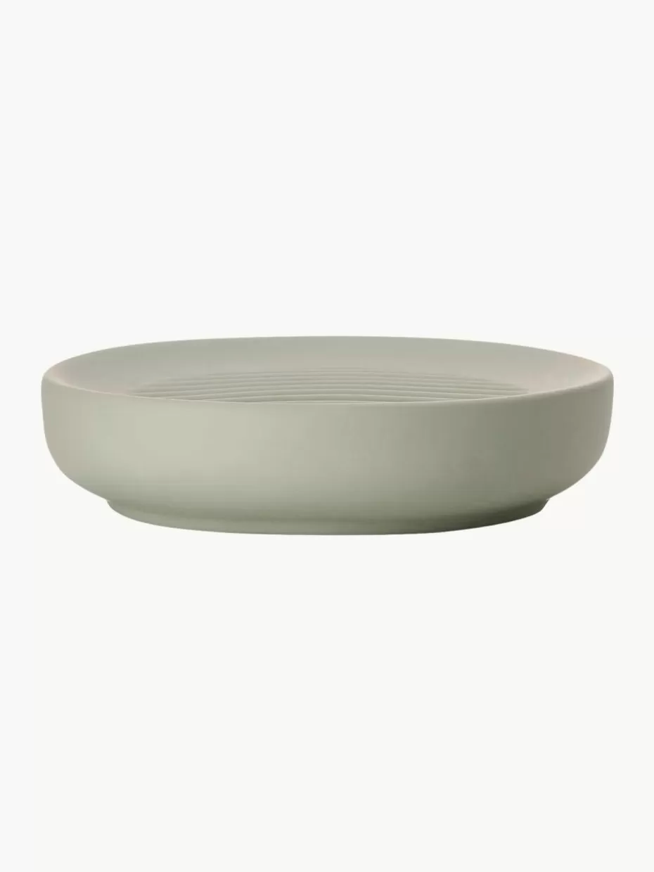 Seifenspender & Seifenschalen-Zone Denmark Seifenschale Ume mit Soft-Touch Oberfläche Salbeigrün
