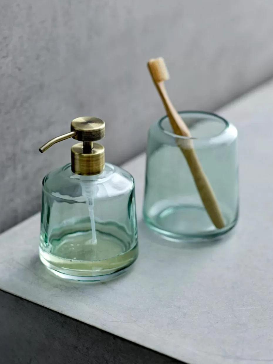 Seifenspender & Seifenschalen-Södahl Seifenspender Vintage aus Glas Hellblau, transparent