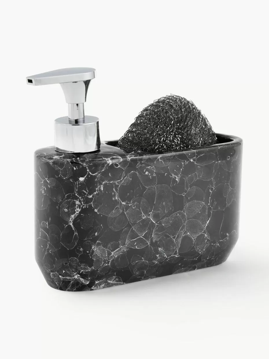 Spülbecken Organizer-Andrea House Seifenspender-Set Bubble in Marmor-Optik, 2er-Set