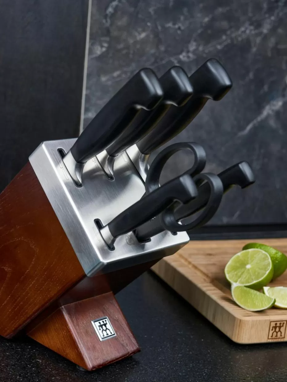 Küchenmesser-Zwilling Selbstschärfender Messerblock Four Star mit 5 Messern und 1 Schere