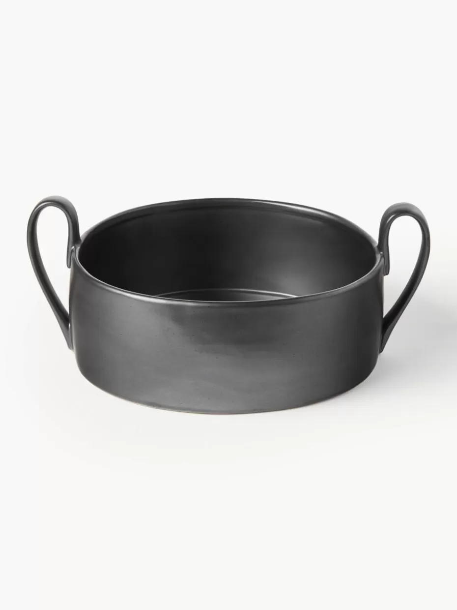 Nordic Celebrations | Servierplatten & Schüsseln-ferm LIVING Servierschüssel Flow aus Steinzeug Schwarz
