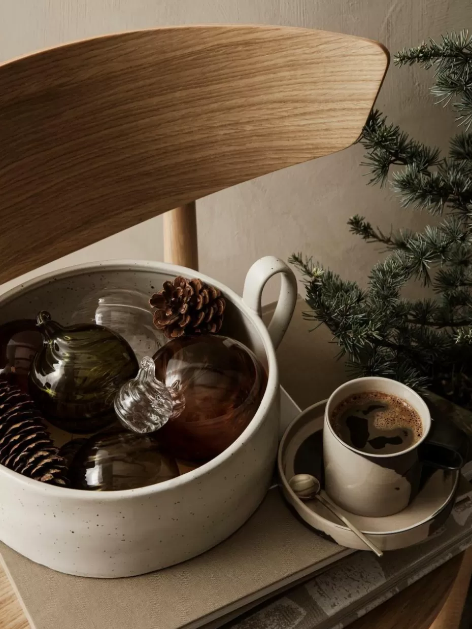 Nordic Celebrations | Servierplatten & Schüsseln-ferm LIVING Servierschüssel Flow aus Steinzeug Off White, gesprenkelt