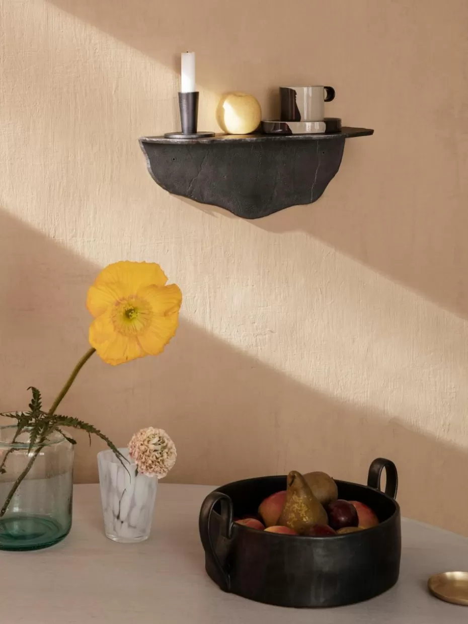 Nordic Celebrations | Servierplatten & Schüsseln-ferm LIVING Servierschüssel Flow aus Steinzeug Schwarz