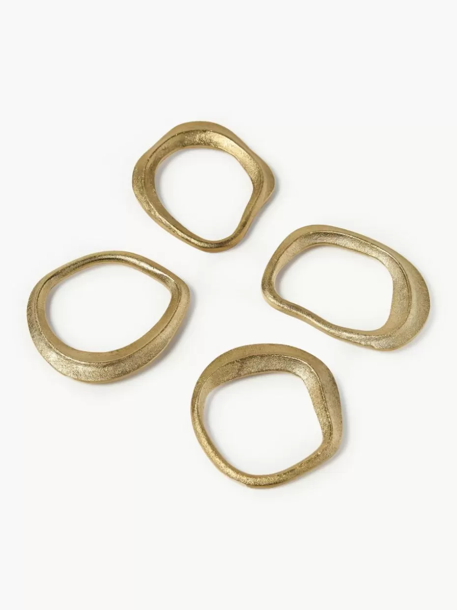 Nordic Celebrations | Servietten & Ringe-ferm LIVING Serviettenringe Flow, 4er-Set Messing