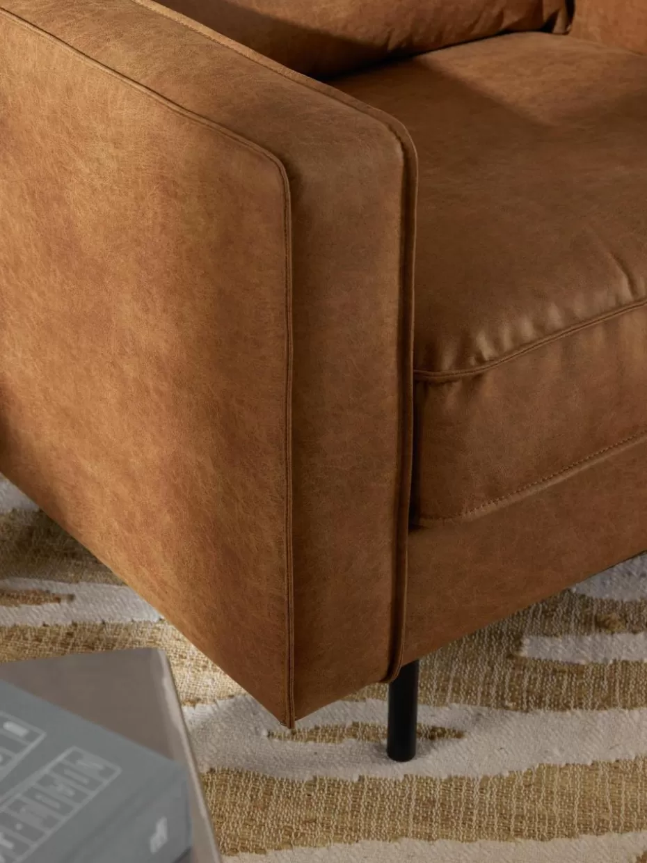 Sofaserien-Westwing Collection Sessel Hunter aus recyceltem Leder Leder Braun