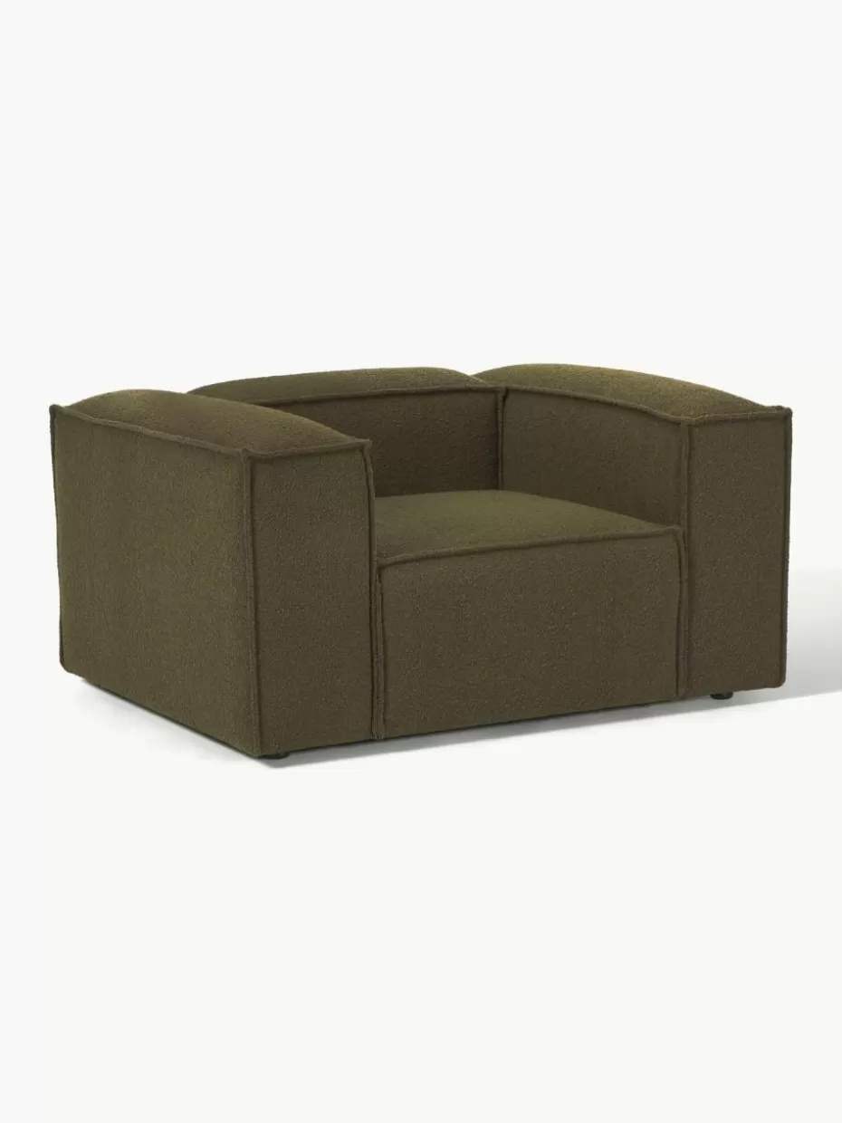 Sessel | Sofaserien-Westwing Collection Sessel Lennon aus Bouclé Bouclé Olivgrün