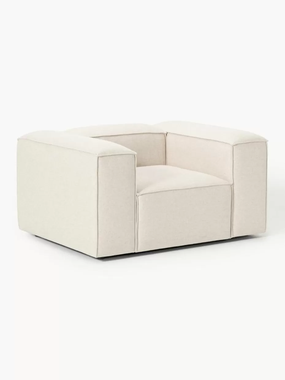 Sofaserien-Westwing Collection Sessel Lennon aus Leinen-Mix Leinen-Mix Beige