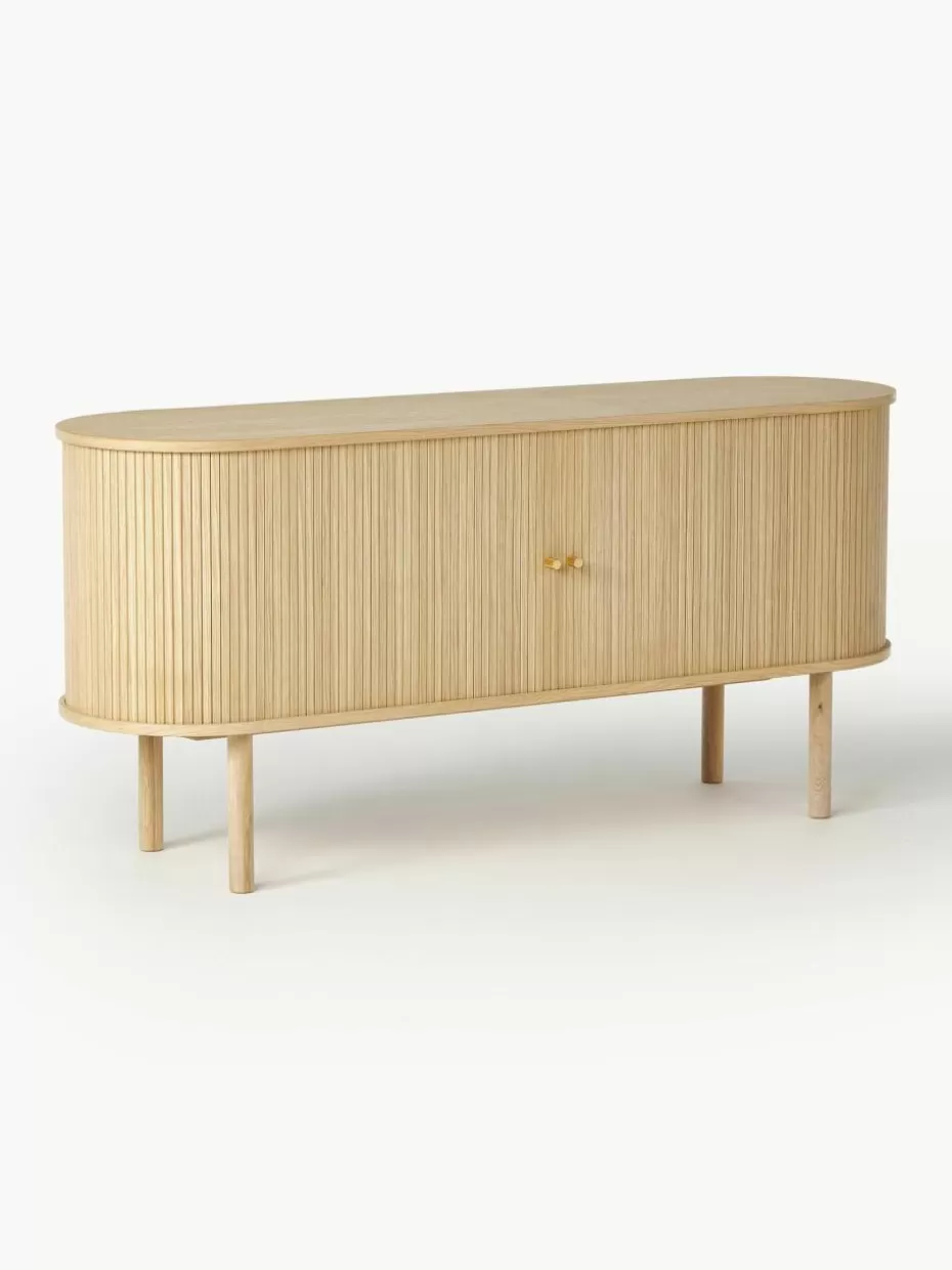 Kommoden & Sideboards | Kommoden & Sideboards-Westwing Collection Sideboard Calary mit geriffelter Front Eichenholz