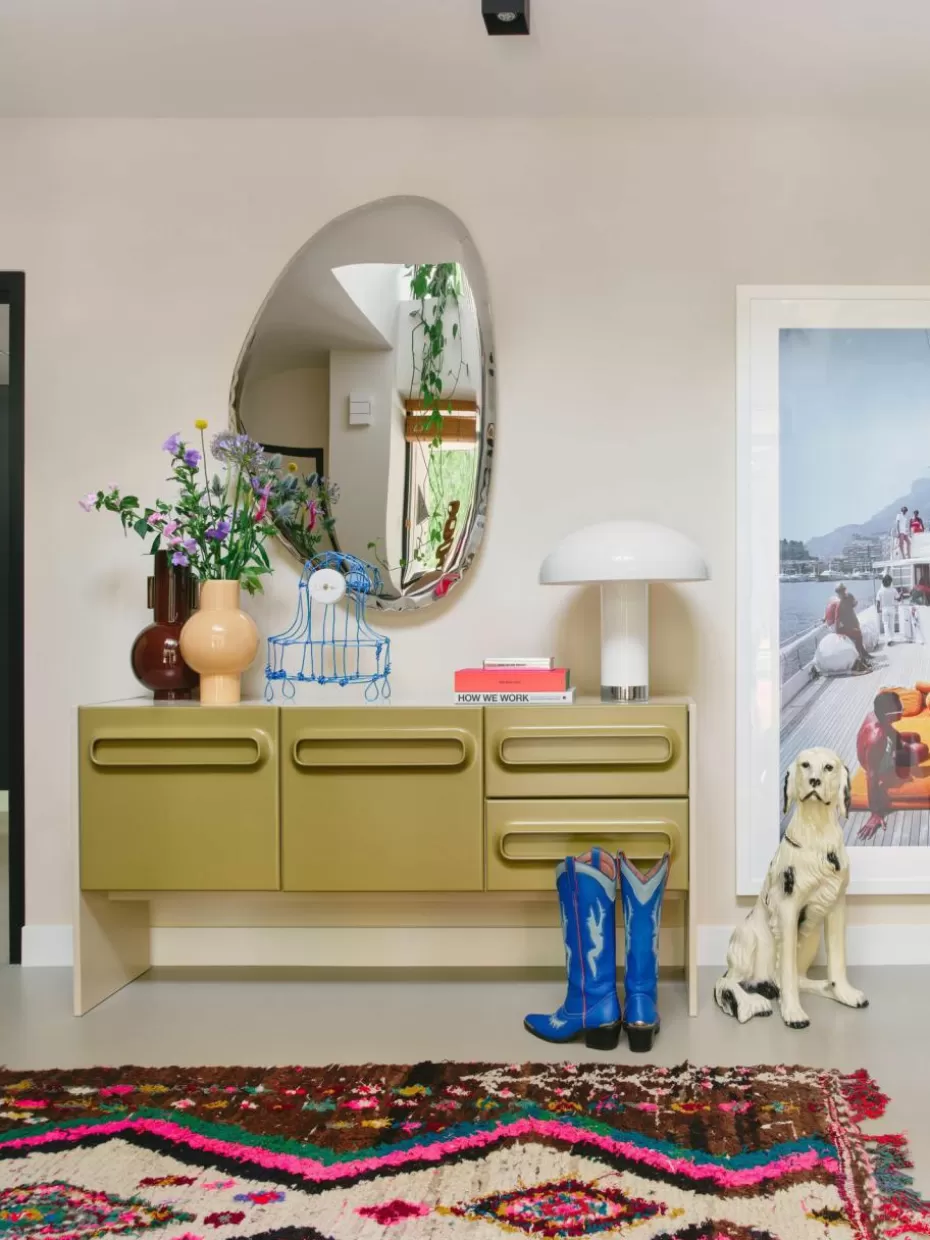 Kommoden & Sideboards-HKLIVING Sideboard Space Olivgrün, Hellbeige
