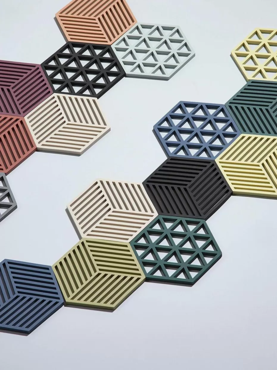 Küchenhelfer-Zone Denmark Silikon Topfuntersetzer Triangles, 2 Stück Schwarz