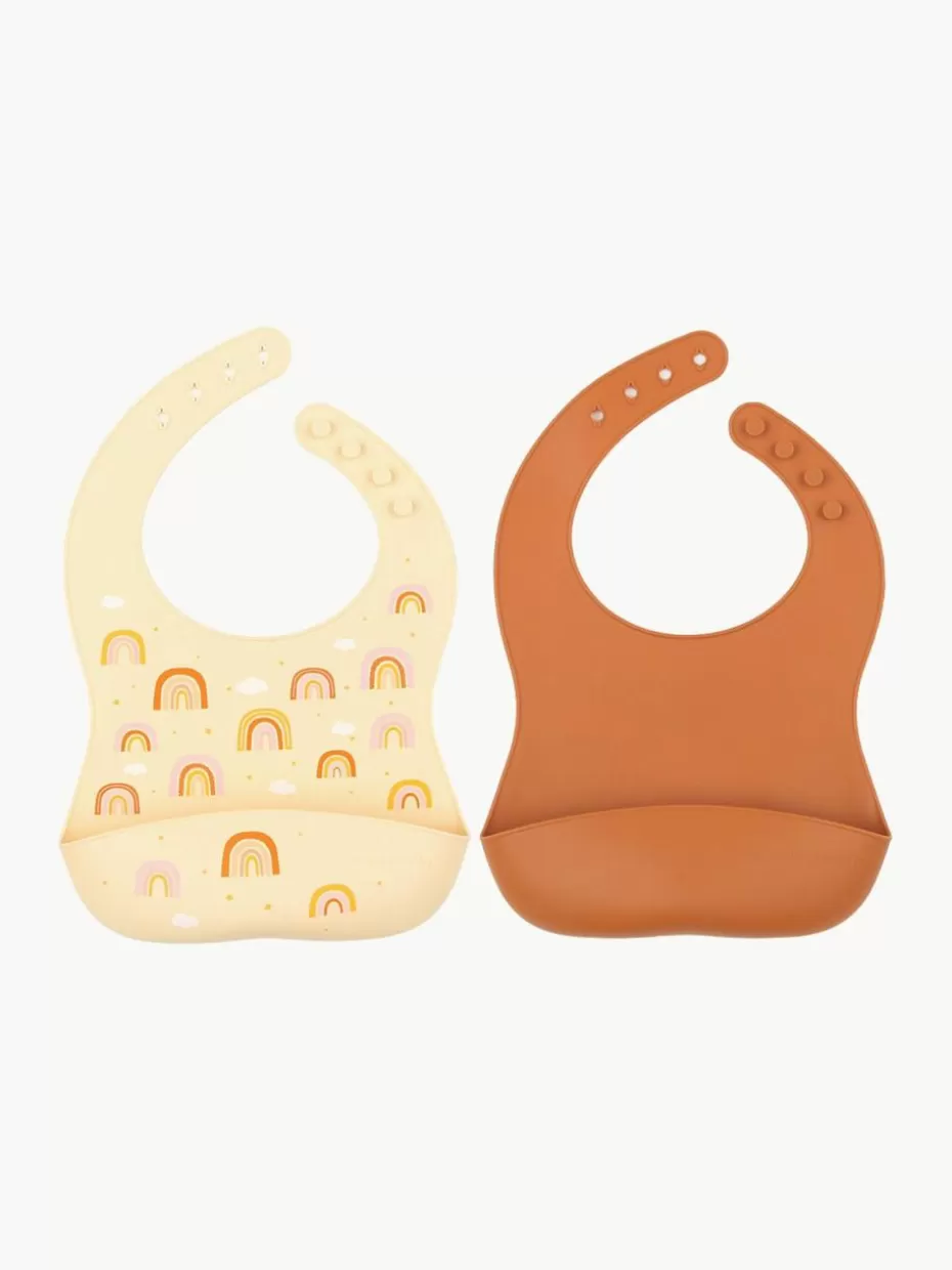 Tischsets & Lätzchen-A Little Lovely Company Silikon-Lätzchen Rainbows, 2er-Set
