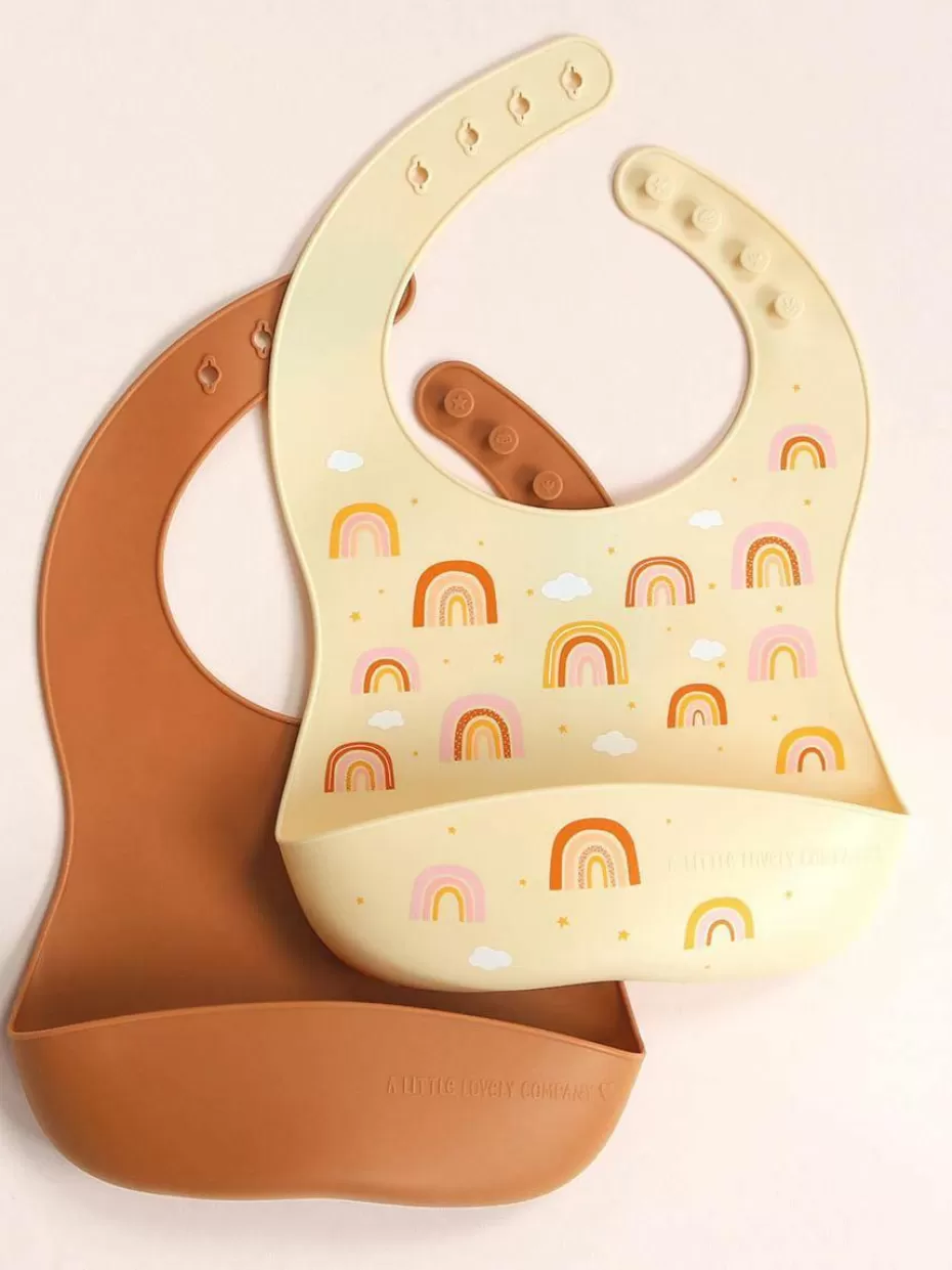 Tischsets & Lätzchen-A Little Lovely Company Silikon-Lätzchen Rainbows, 2er-Set