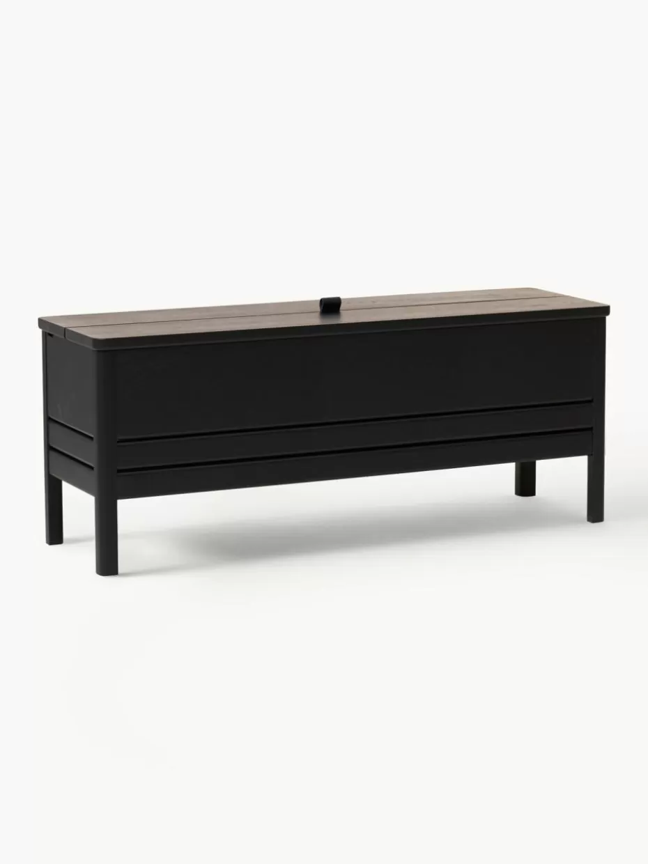 Flur Sitzbänke | Bänke-Form & Refine Sitzbank A Line aus Eichenholz mit Stauraum Eichenholz, schwarz lackiert
