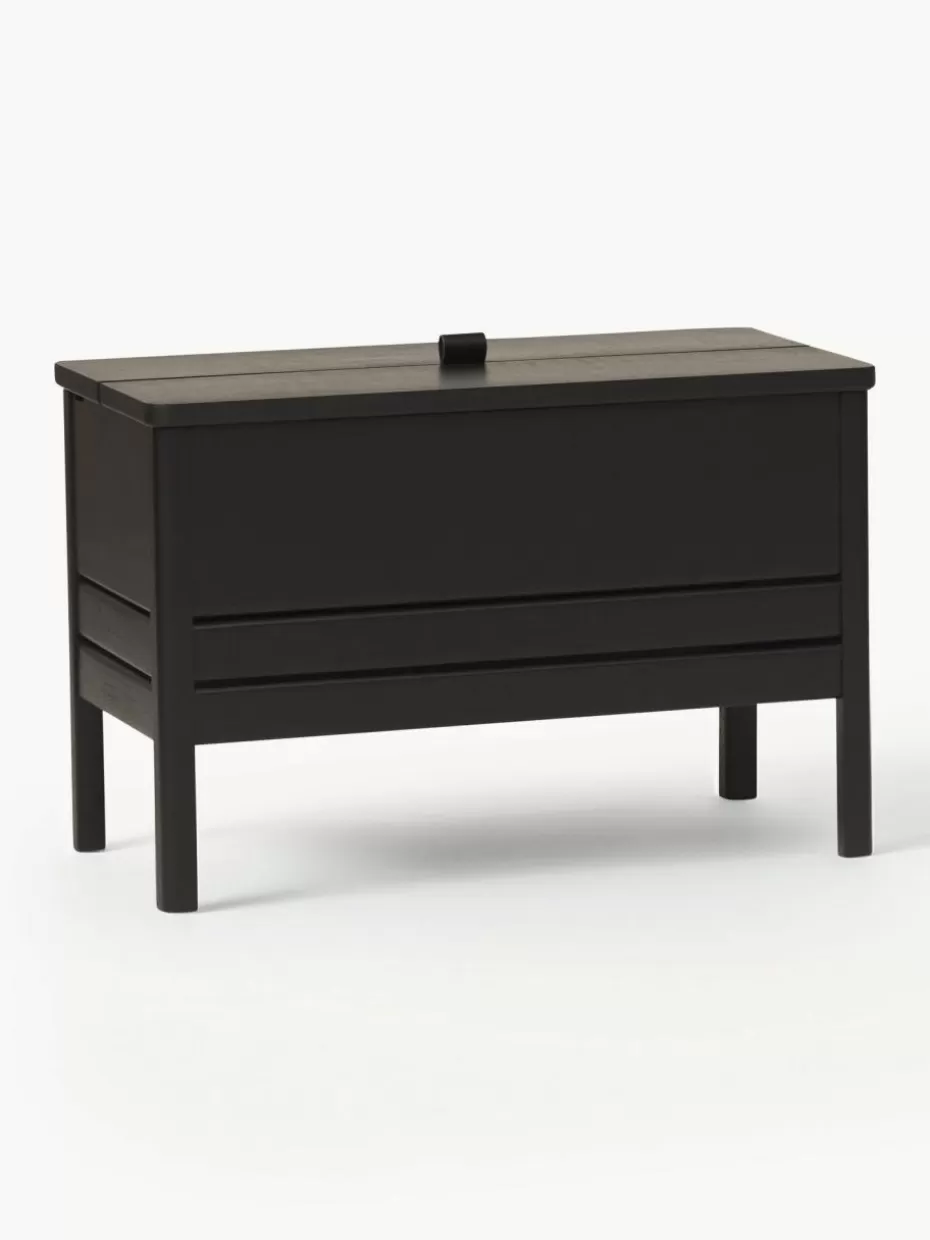 Flur Sitzbänke | Bänke-Form & Refine Sitzbank A Line aus Eichenholz mit Stauraum Eichenholz, schwarz lackiert