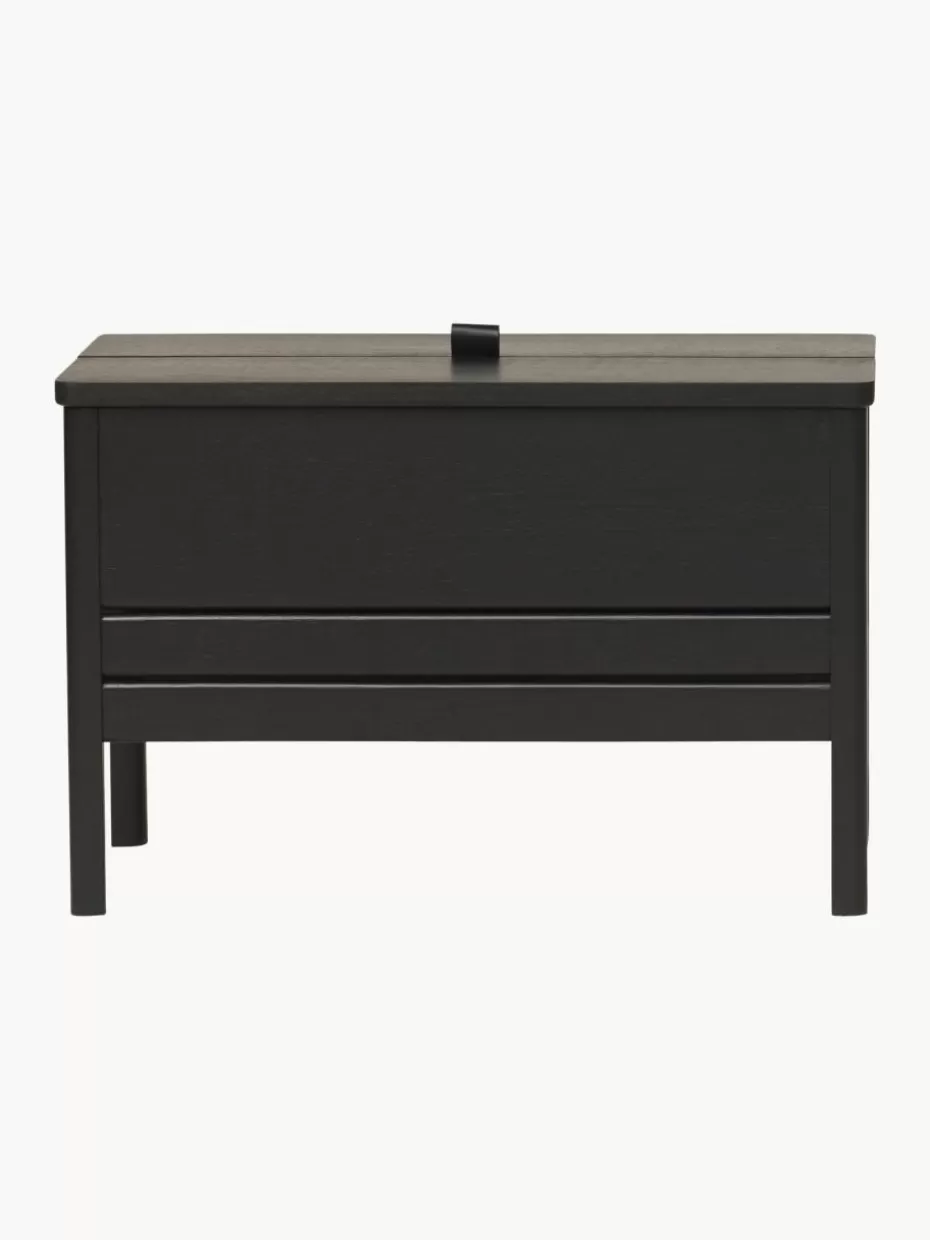 Flur Sitzbänke | Bänke-Form & Refine Sitzbank A Line aus Eichenholz mit Stauraum Eichenholz, schwarz lackiert