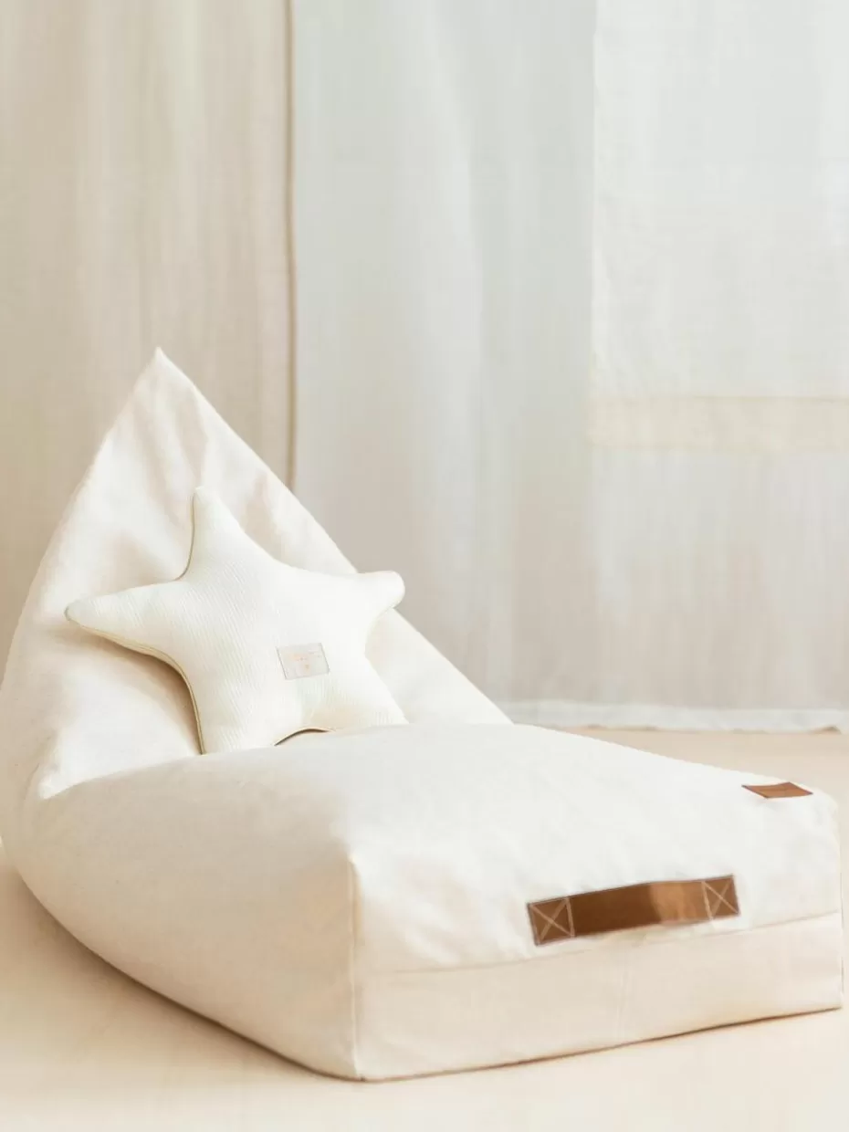 Sitzsäcke-Nobodinoz Sitzsack Oasis aus Baumwolle Off White