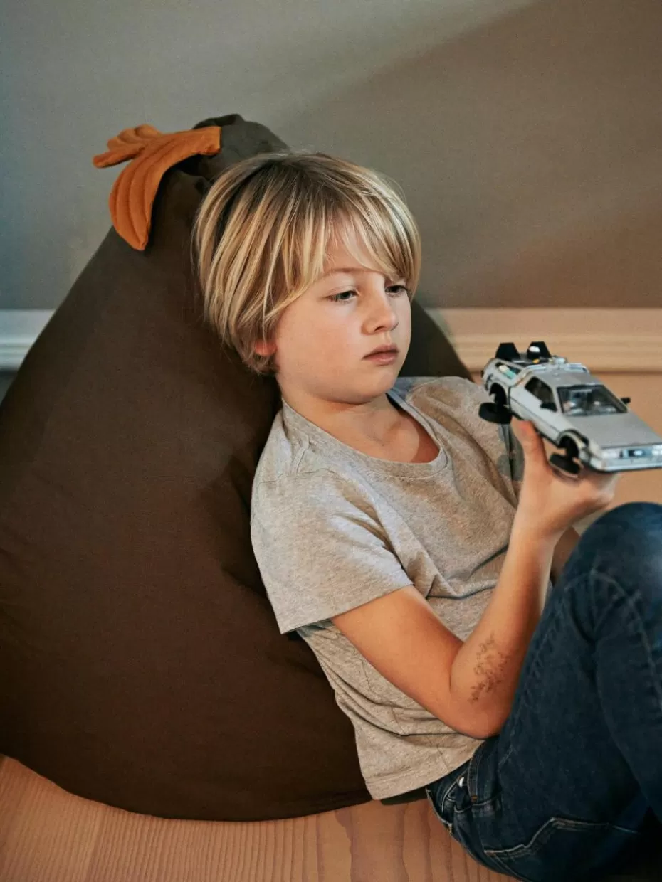 Sitzsäcke-ferm LIVING Kids Sitzsack Pear Bean aus Bio-Baumwolle Taupe, Orange