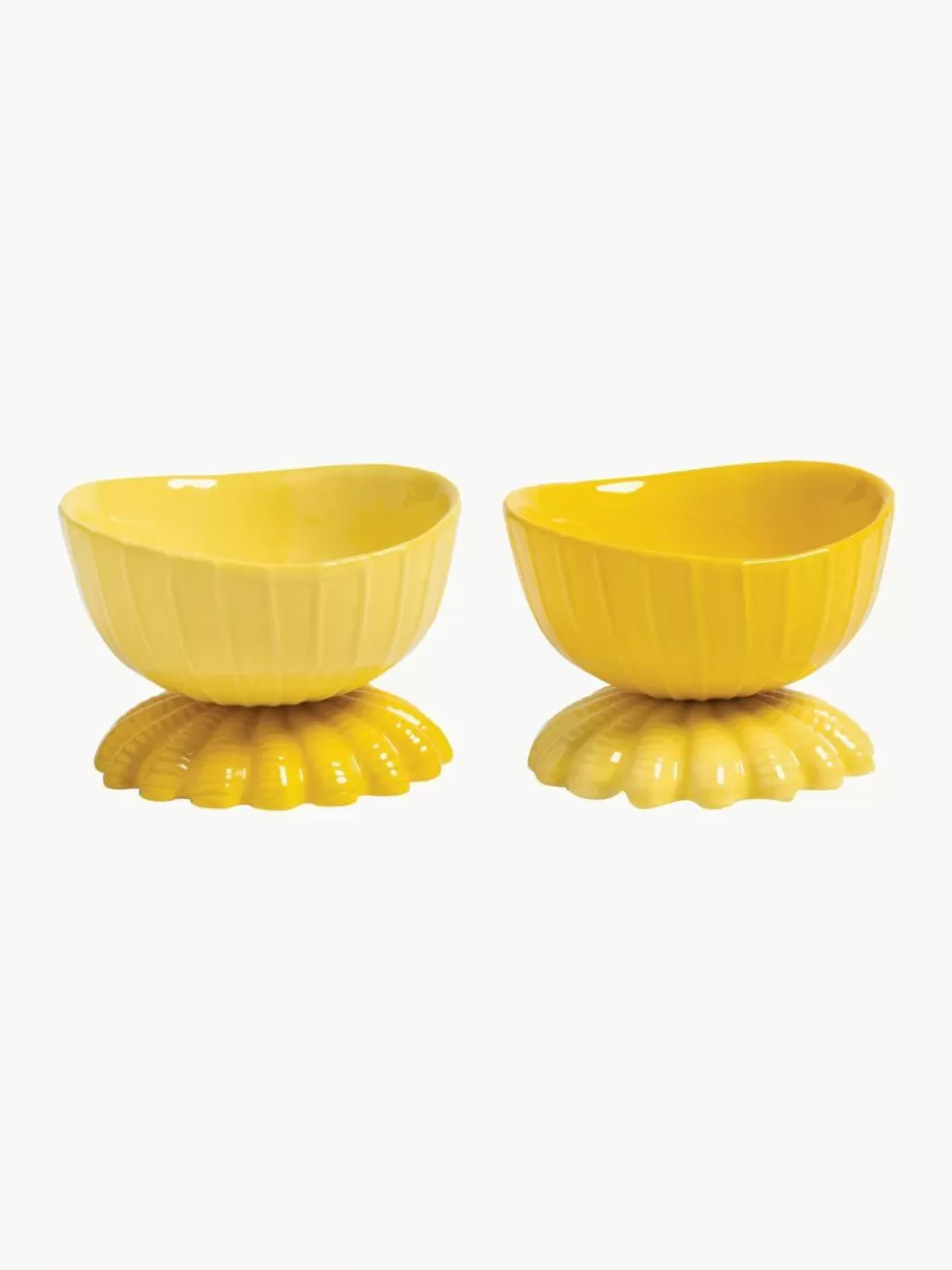 Dipschalen & Snackschalen-&k amsterdam Snackschälchen Clam aus Dolomit, 2er-Set