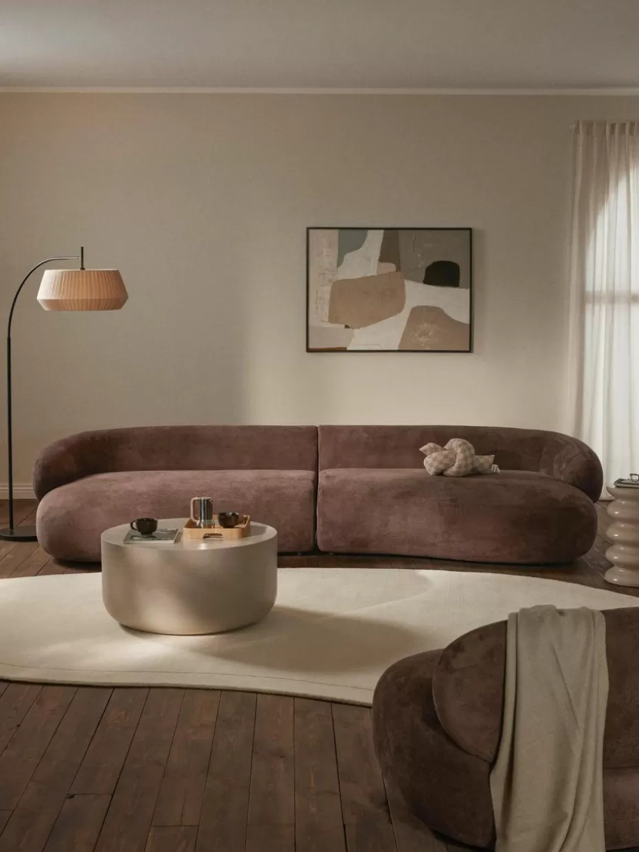 Sofas-Westwing Collection Sofa Alba (4-Sitzer) Webstoff Dunkelbraun