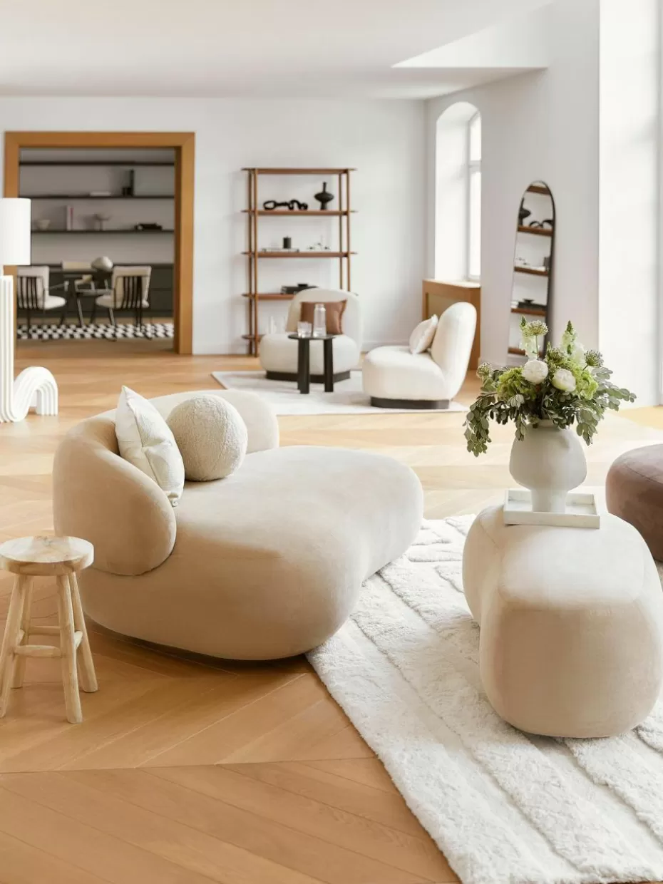 Sofas | Sofaserien-Westwing Collection Sofa Alba (3-Sitzer) Webstoff Beige