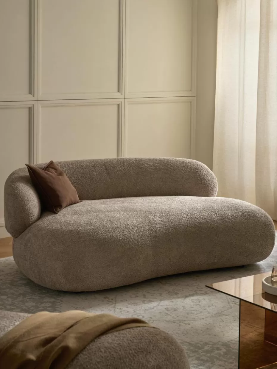 Sofas | Sofaserien-Westwing Collection Sofa Alba (2-Sitzer) aus Teddy-Bouclé Teddy-Bouclé Beige