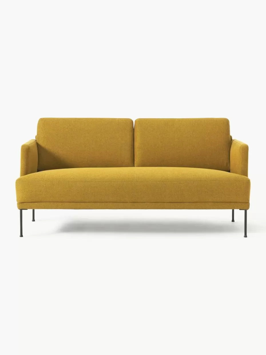 Sofas | Sofaserien-Westwing Collection Sofa Fluente (2-Sitzer) Webstoff Ocker