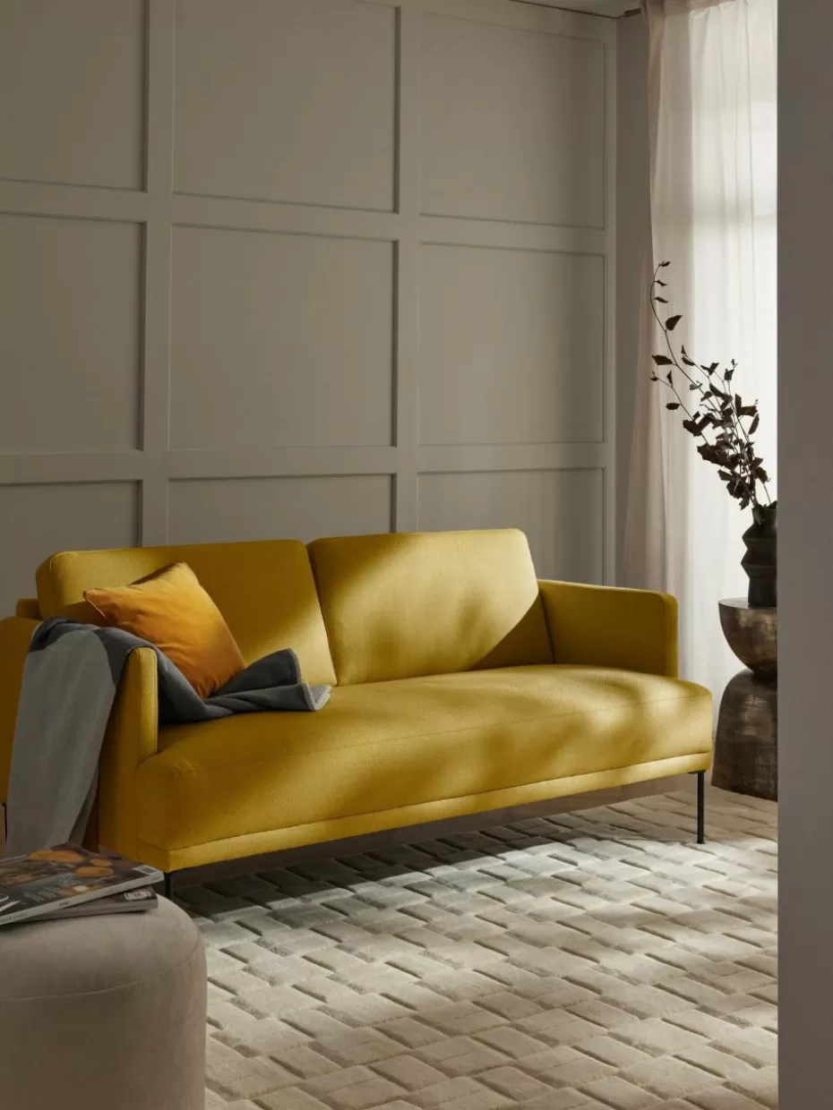 Sofas | Sofaserien-Westwing Collection Sofa Fluente (2-Sitzer) Webstoff Ocker