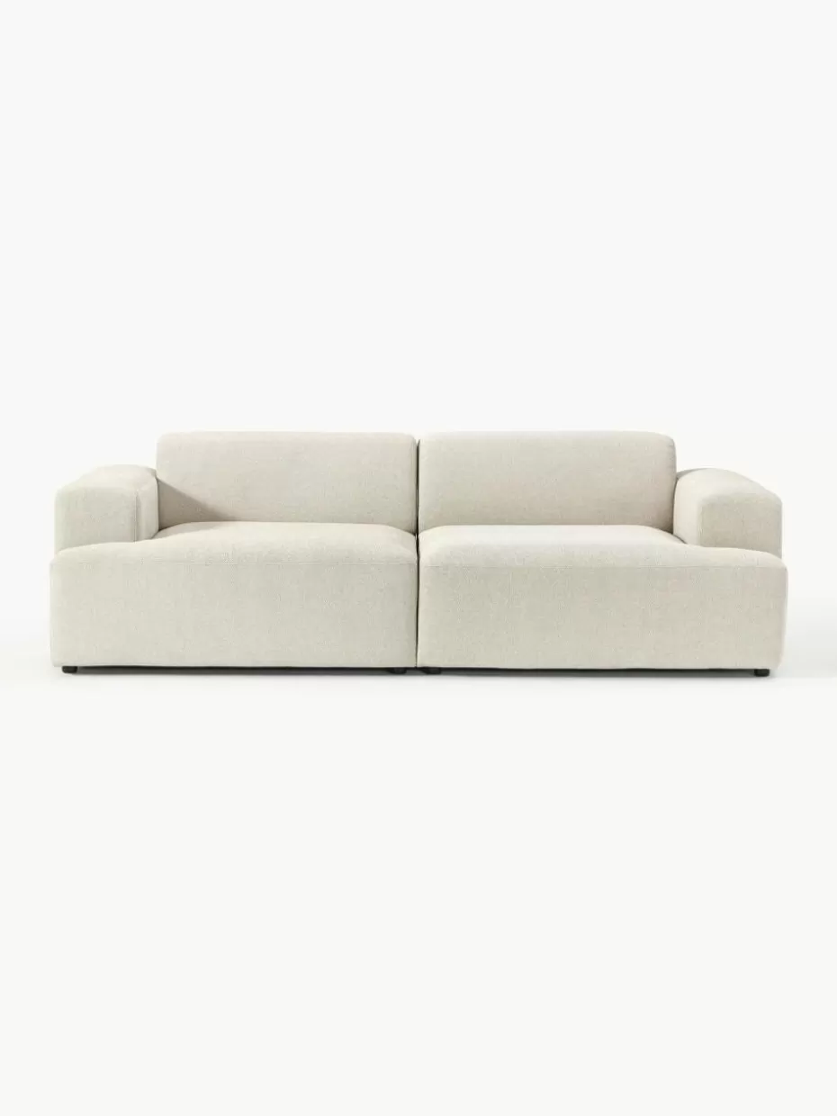 Sofas | Sofaserien-Westwing Collection Sofa Melva (3-Sitzer) Webstoff Hellbeige