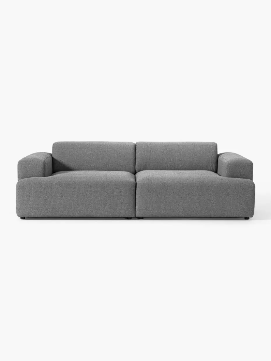 Sofas | Sofaserien-Westwing Collection Sofa Melva (3-Sitzer) Webstoff Dunkelgrau