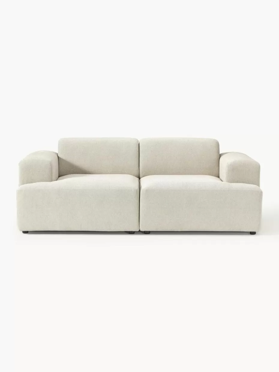 Sofas | Sofaserien-Westwing Collection Sofa Melva (2-Sitzer) Webstoff Hellbeige